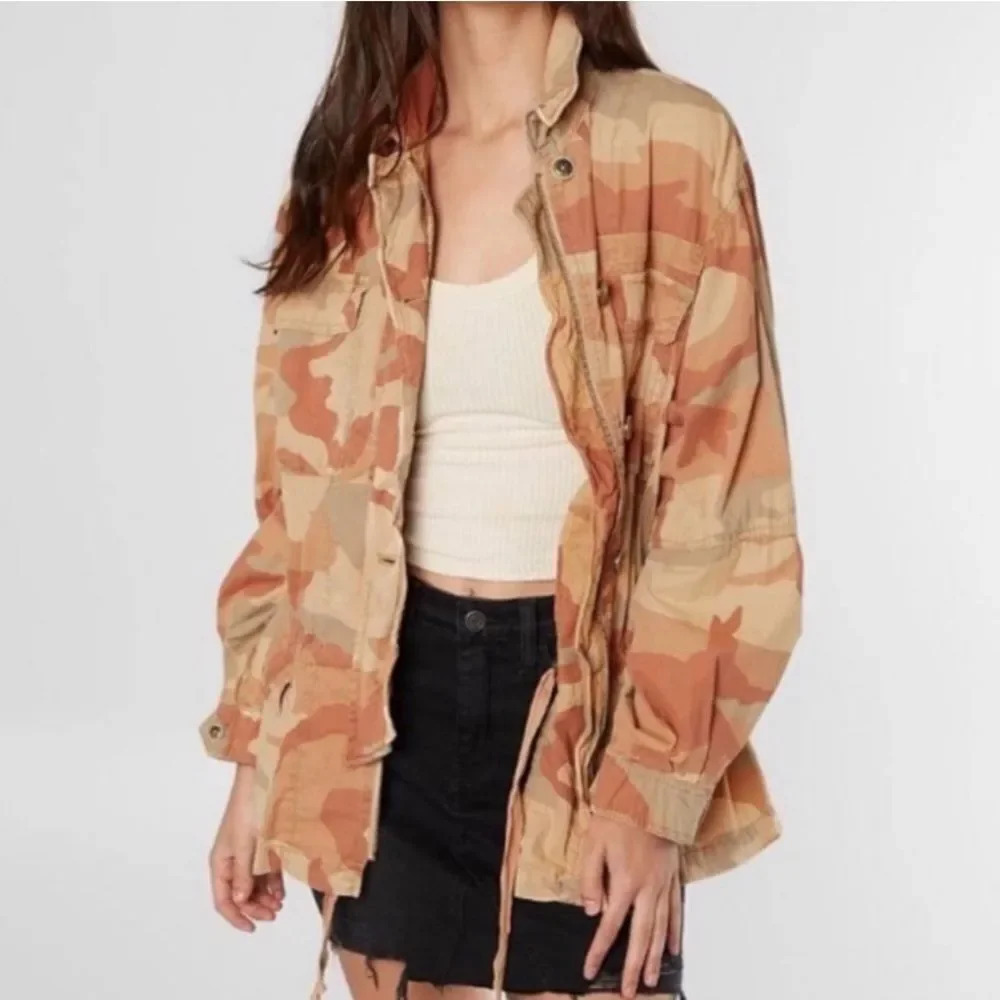 Free People Lead The Way Camouflage Field Jacket